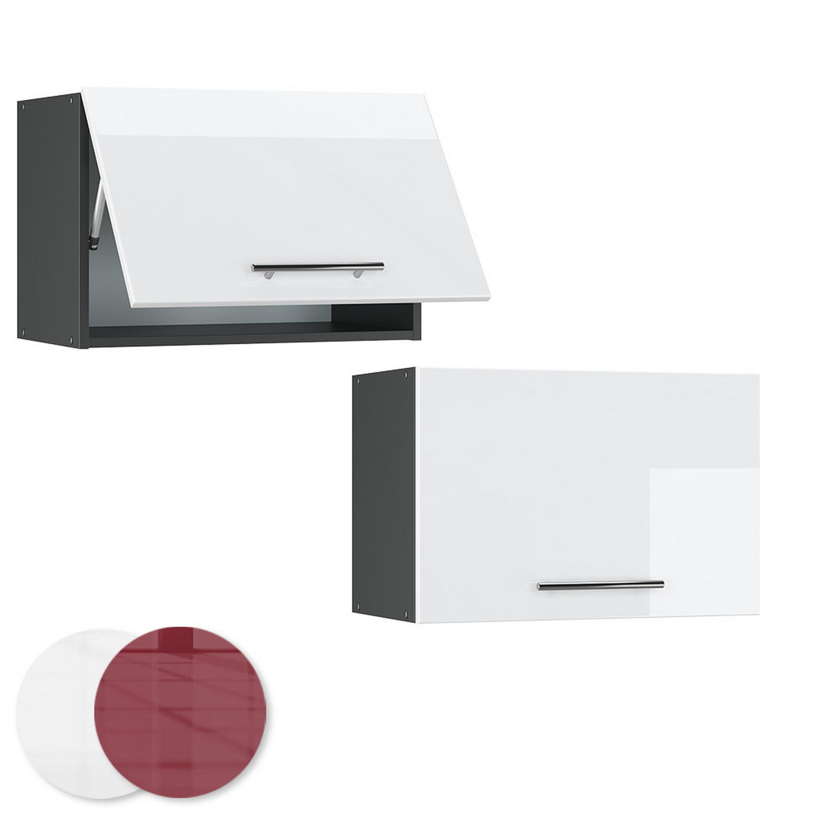 HÄNGESCHRANK Fame-Line Weiß Hochglanz 60 cm Flach - Weiß Hochglanz/Anthrazit, Holzwerkstoff (60/40/34.1cm) - Vicco