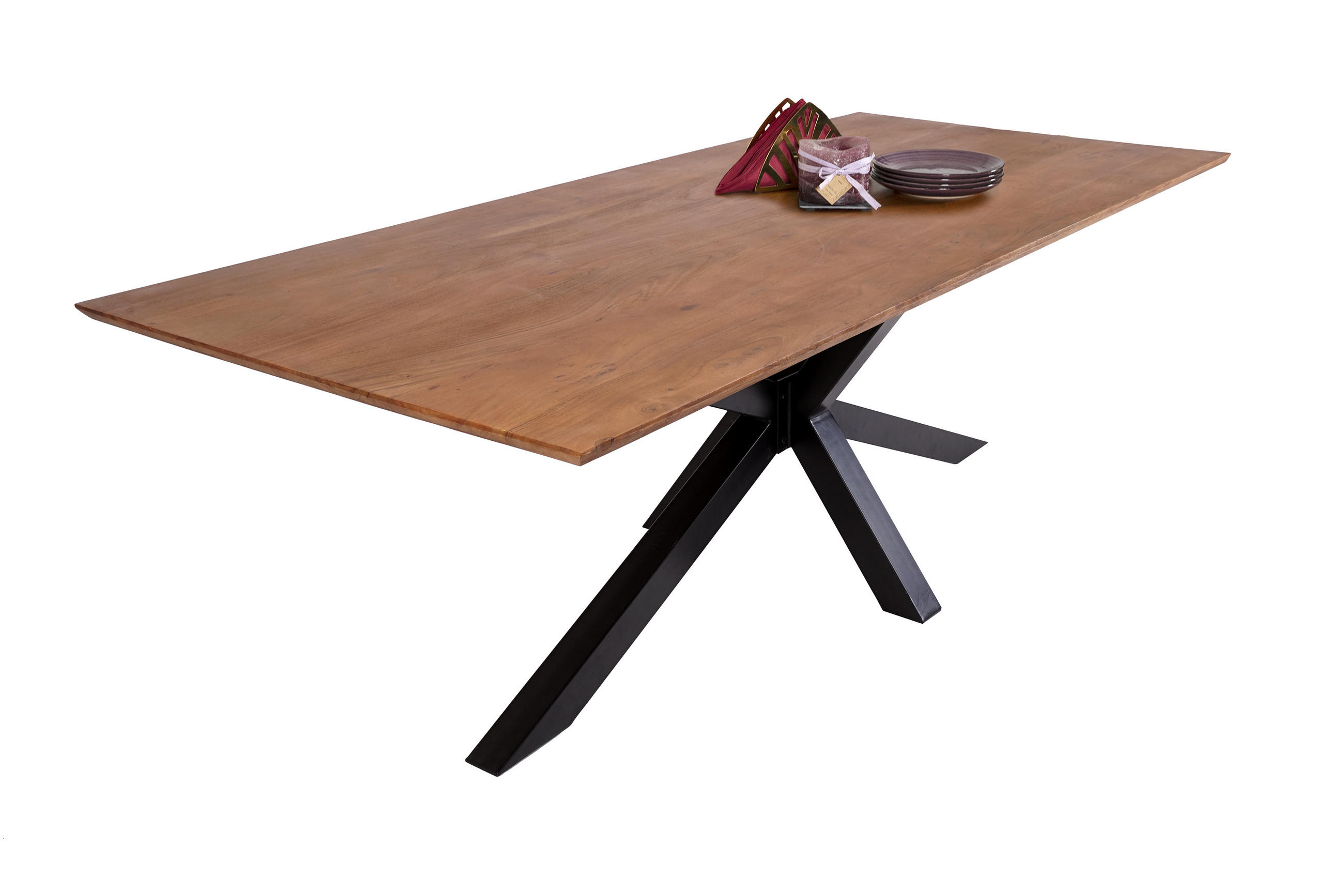 ESSTISCH ABBY - Schwarz/Braun, Holz/Metall (80/120/77cm) - SAM