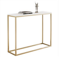 KONSOLENTISCH IRMA in 80/30/80 cm, Gold / Weiß matt - Goldfarben/Weiß, Holzwerkstoff/Metall (30/80/80cm) - Idohome