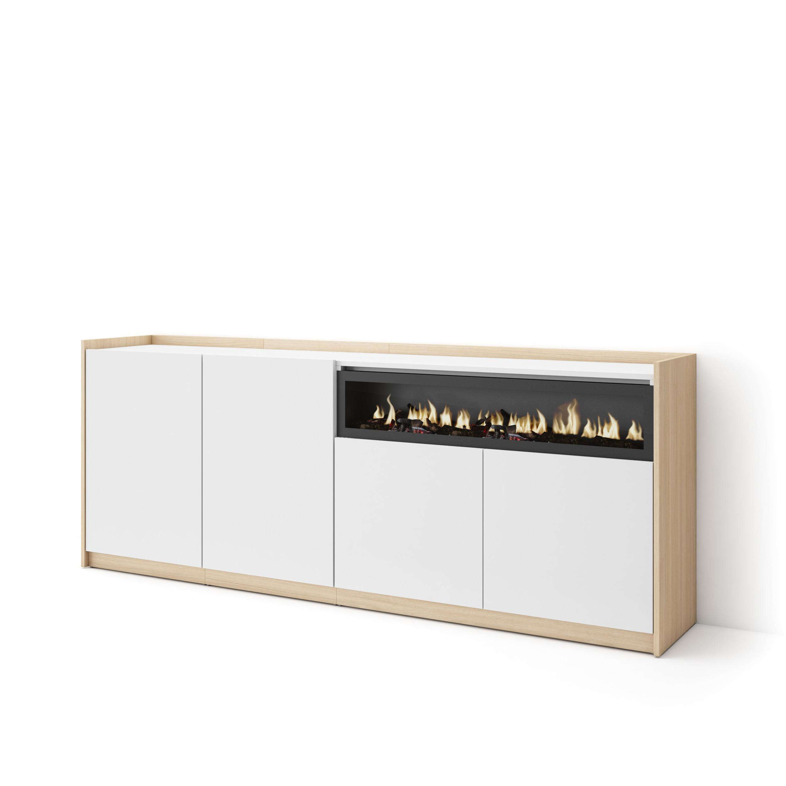 Skraut Home Sideboard, Weiß 207x80x37 cm