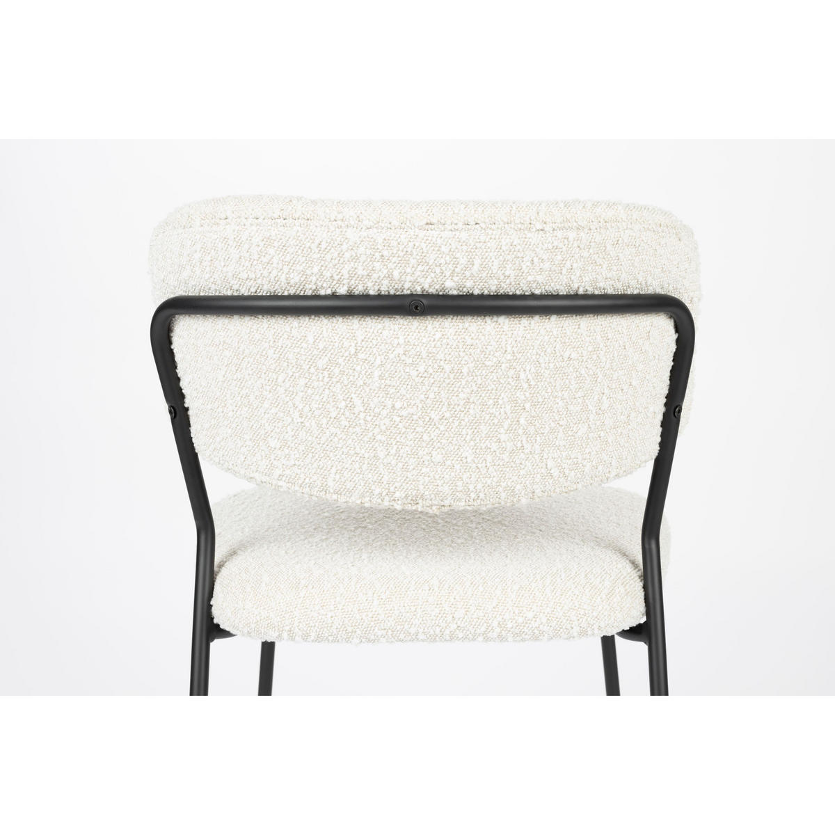ESSZIMMERSTUHL Jolien Schwarz/ Bouclé - 2 er Set - Weiß, Textil (48/77/56cm) - Housecraft Living