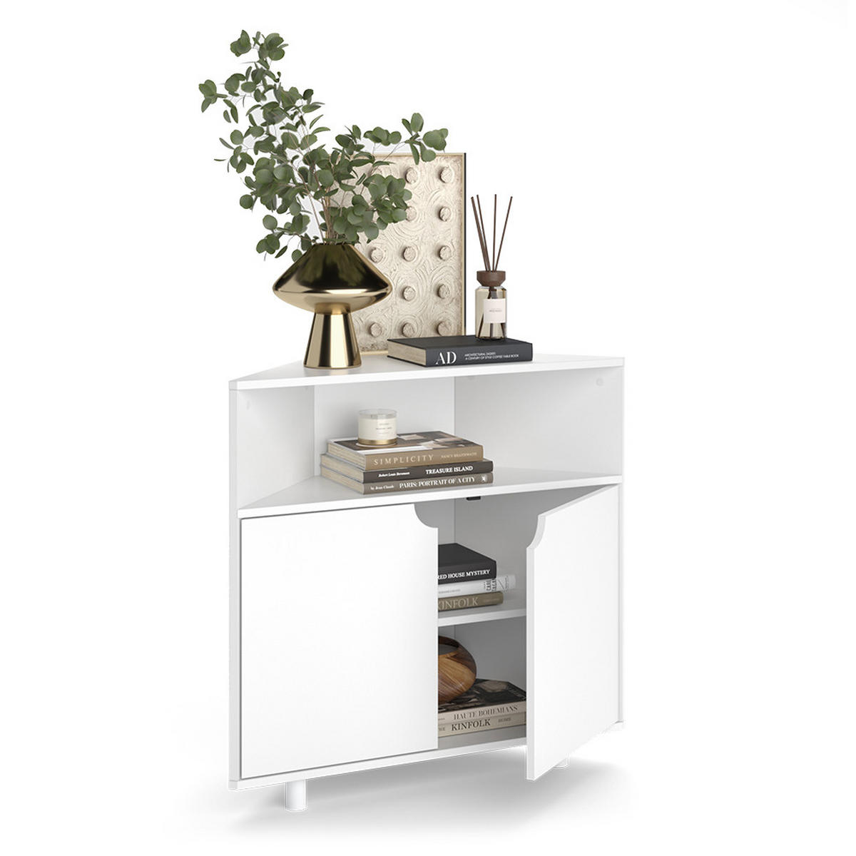 KREDENC Inaro Bílá - bílá, kompozitní dřevo (79/76/27.2cm) - Vicco