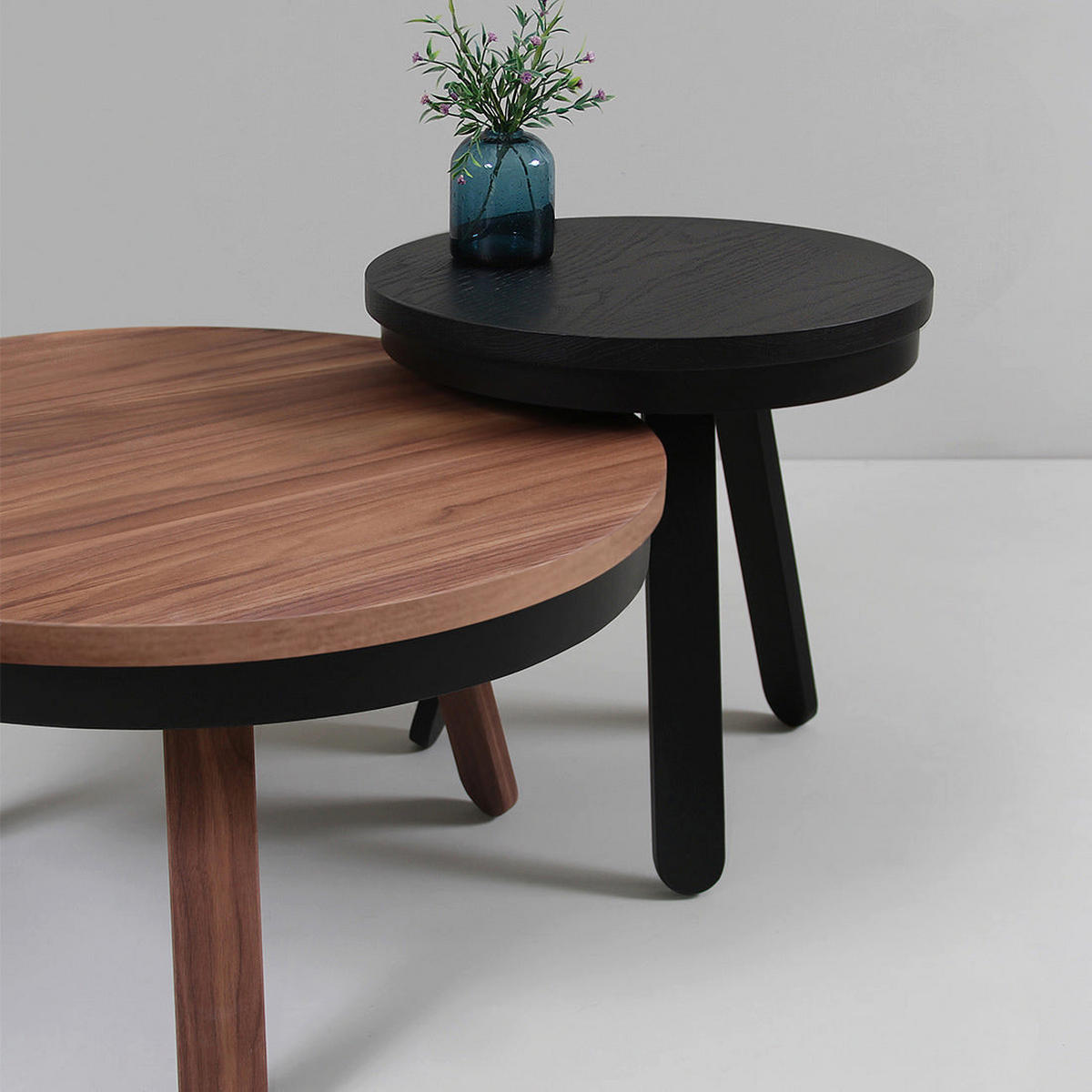 COUCHTISCH Batea M mit Stauraum - Walnussfarben/Schwarz, Holz (62/62/35cm) - Woodendot