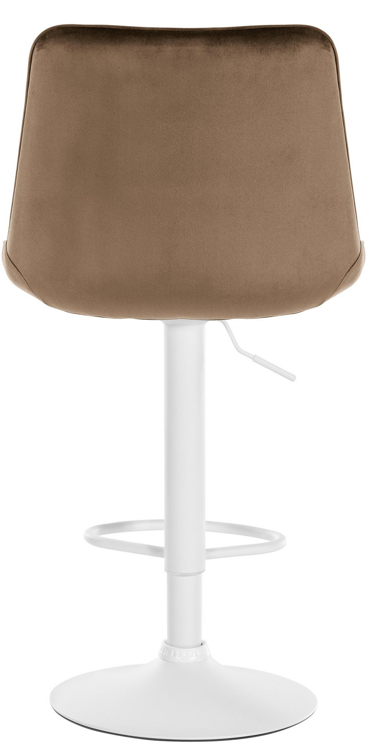 BARHOCKER RIO Braun Samt Weiß - Braun, Textil/Metall (49.5/91/50cm) - DELUKE