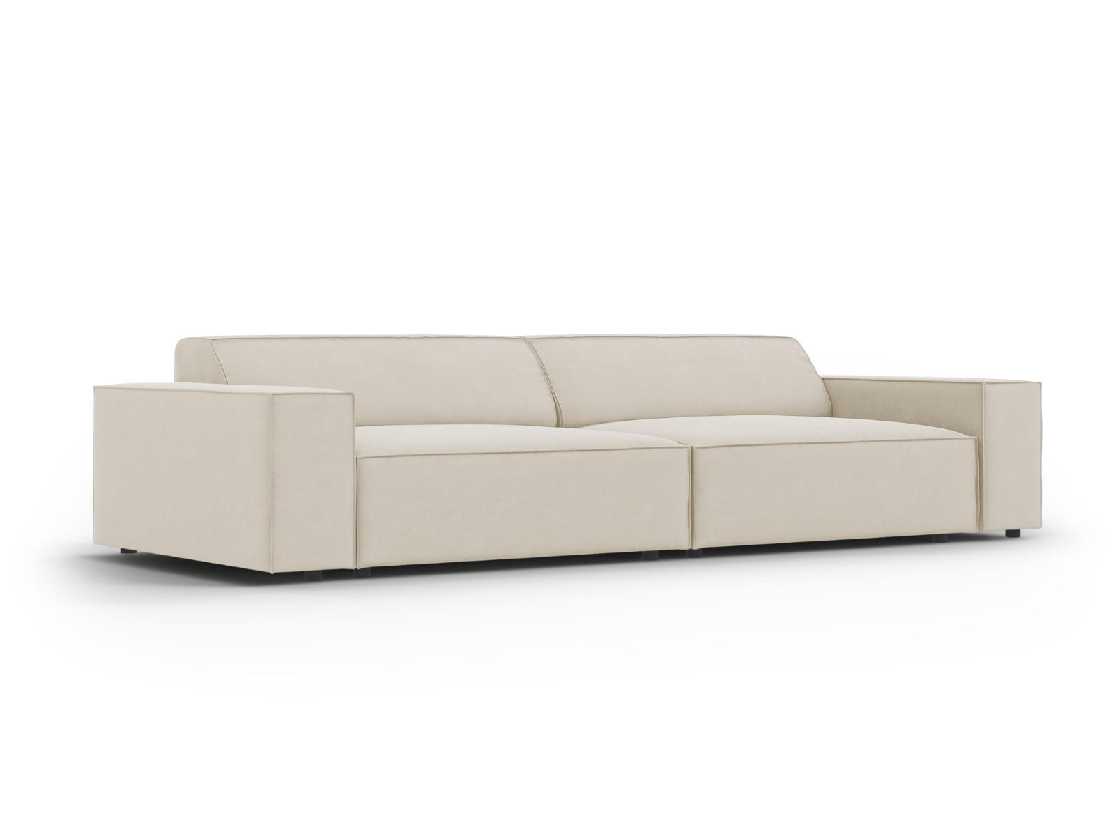 SOFA Jodie aus Samt dunkelbeige 3 Sitzplätze - Mokka, Textil (102/70/204cm) - Micadoni