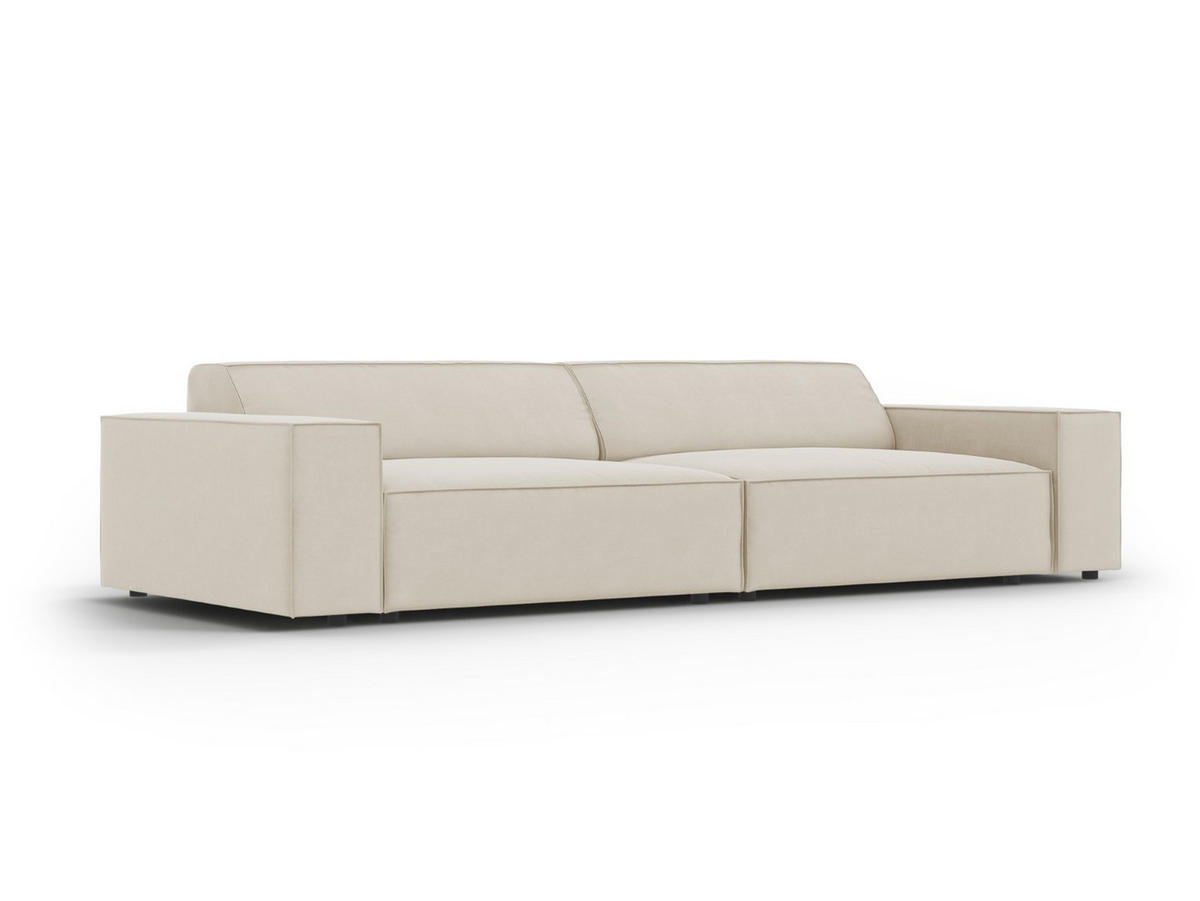 SOFA Jodie aus Samt dunkelbeige 3 Sitzplätze - Mokka, Textil (102/70/204cm) - Micadoni