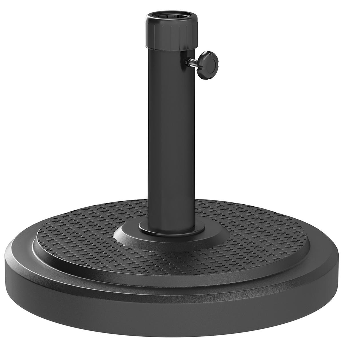 SONNENSCHIRMSTÄNDER HDPE Metall Schwarz - Schwarz, Kunststoff (48/48cm) - Outsunny