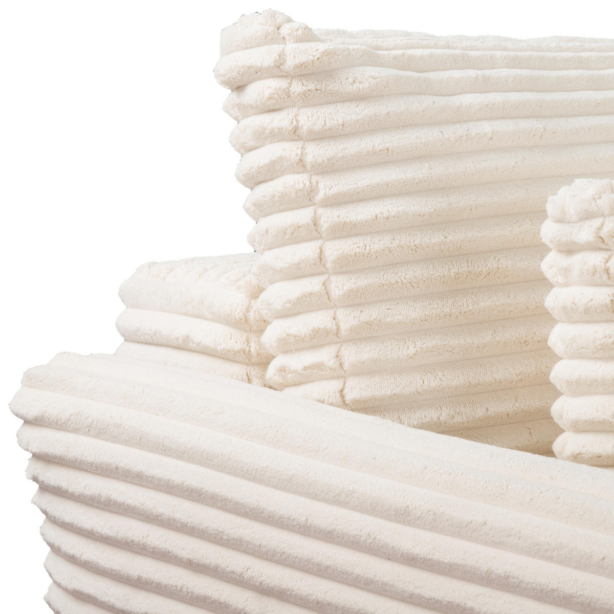 BETTSOFA ILANO Creme Kordstoff mit Schlaffunktion - Creme, Textil (108/92/240cm) - MASSENO