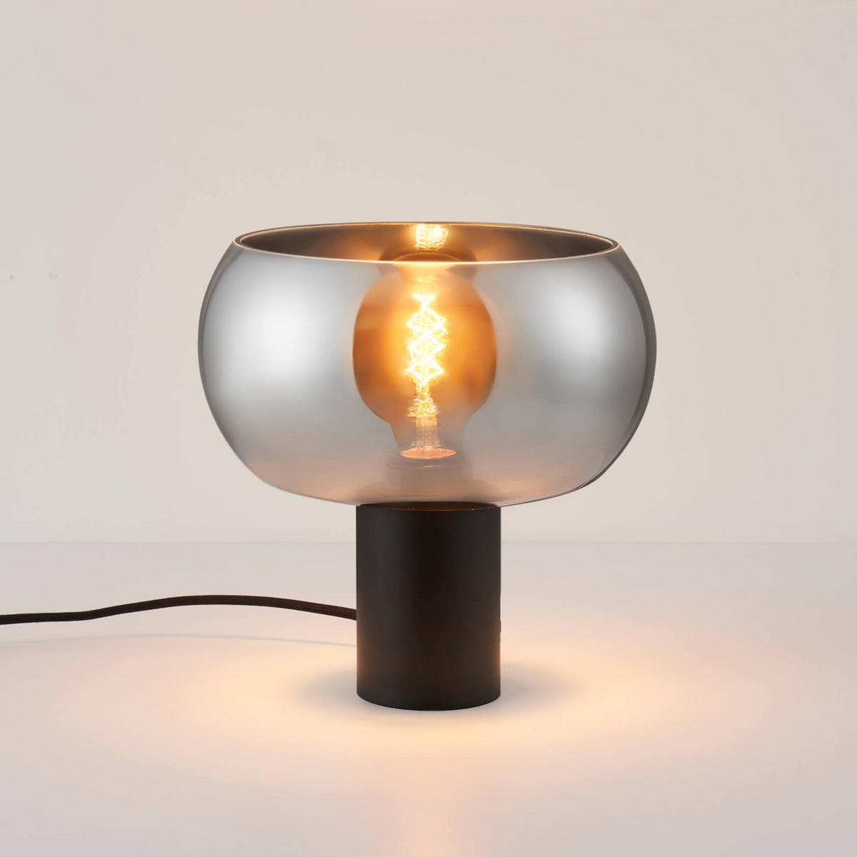 TISCHLEUCHTE Milan, Rauchgrau, 23cm - Grau, Glas (23/22/23cm) - KOSILUM