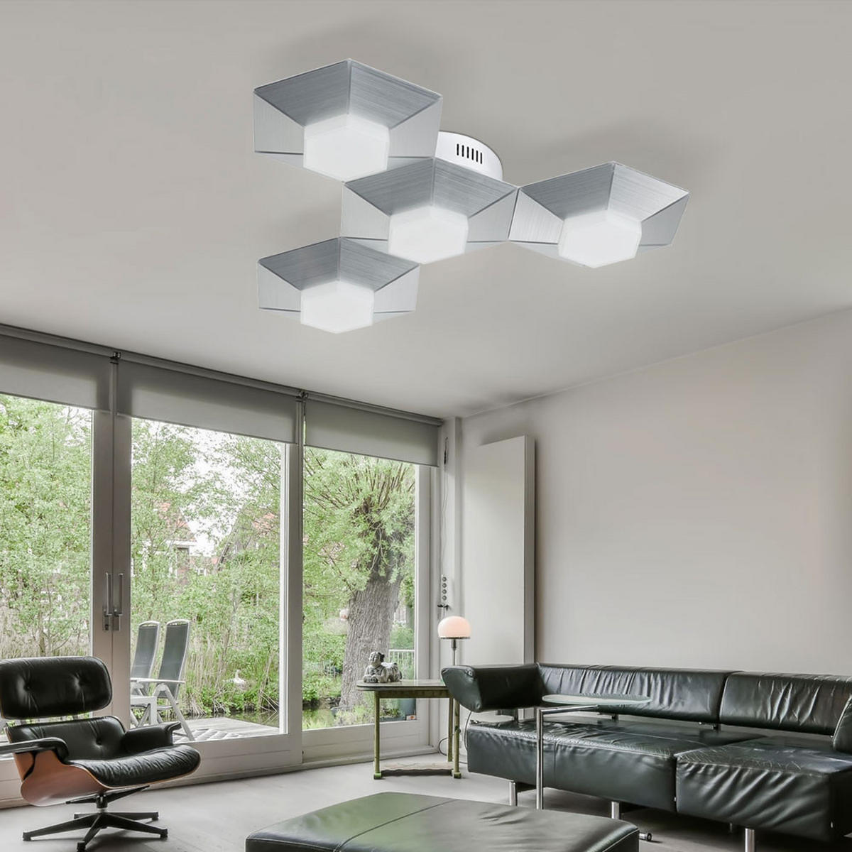 LED DECKENLEUCHTE Aluminium Silber - Silberfarben, Metall (58/50.5/9.5cm) - Wofi