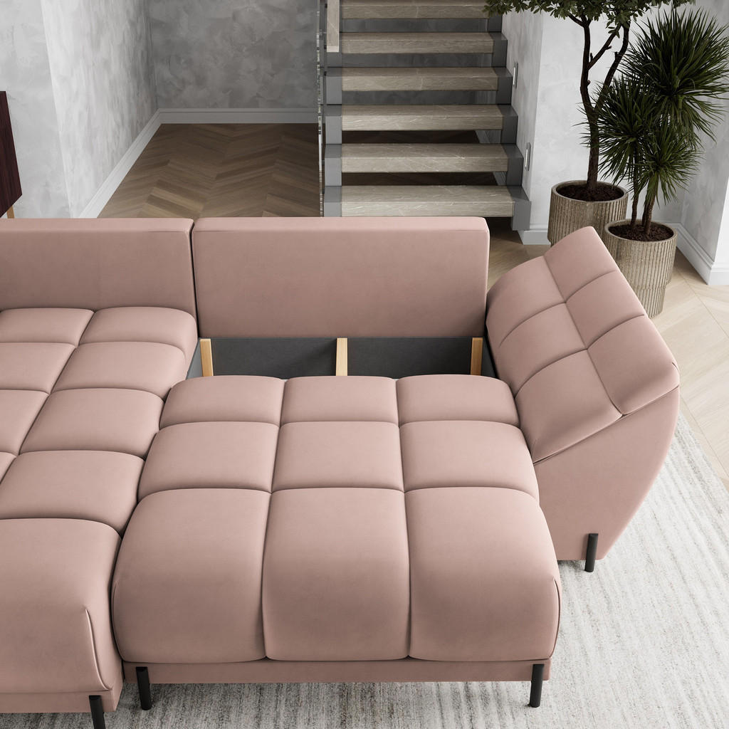 Thumbnail - Masseno Ecksofa, Rosa, Holz, 4-Sitzer, L-Form,L-Form, 287x182 cm, Wohnzimmer, Sofas & Couches, Wohnlandschaften, Ecksofa...
