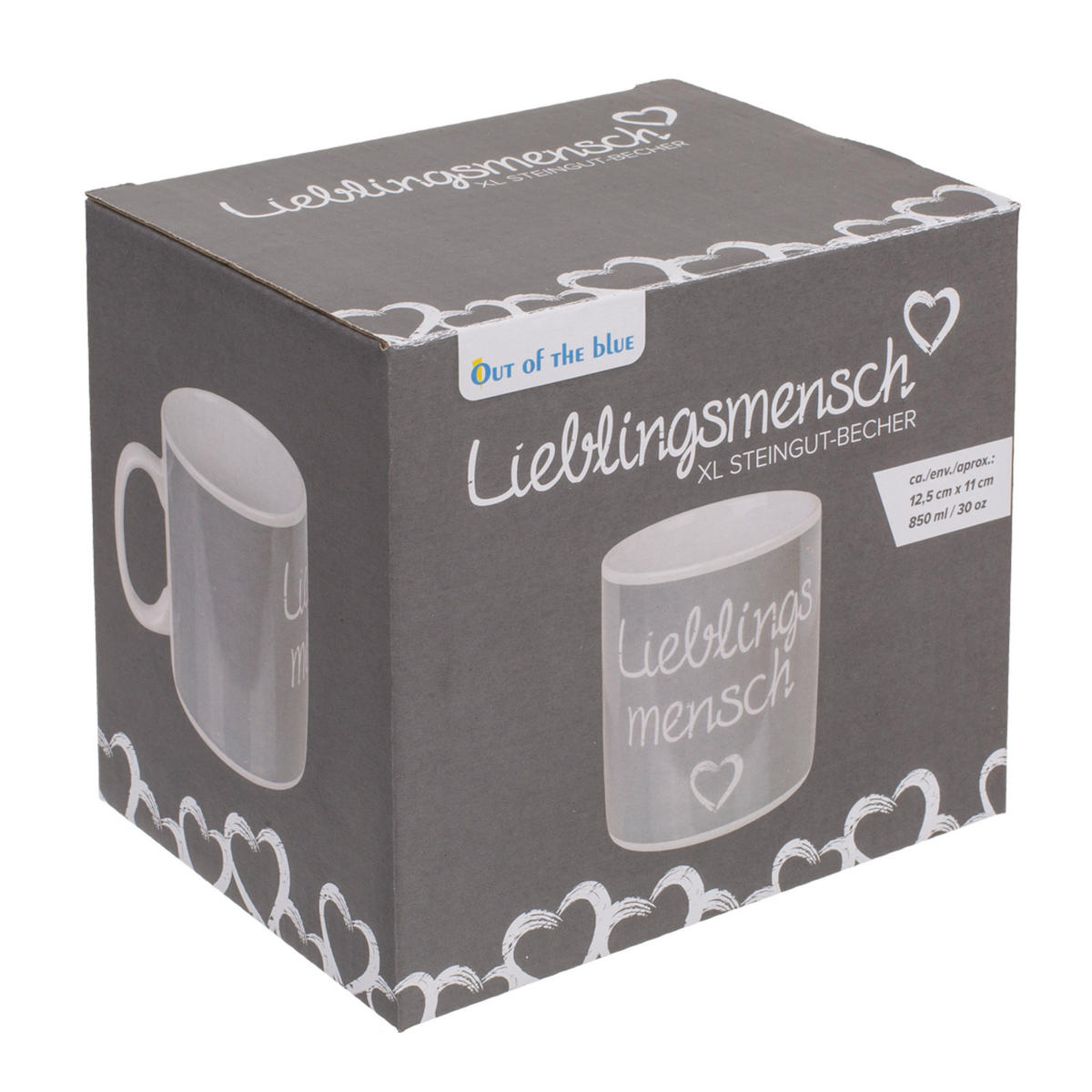 KAFFEBECHER Lieblingsmensch Jumbotasse 850 ml - Grau, Keramik (0.85L) - TiborTex