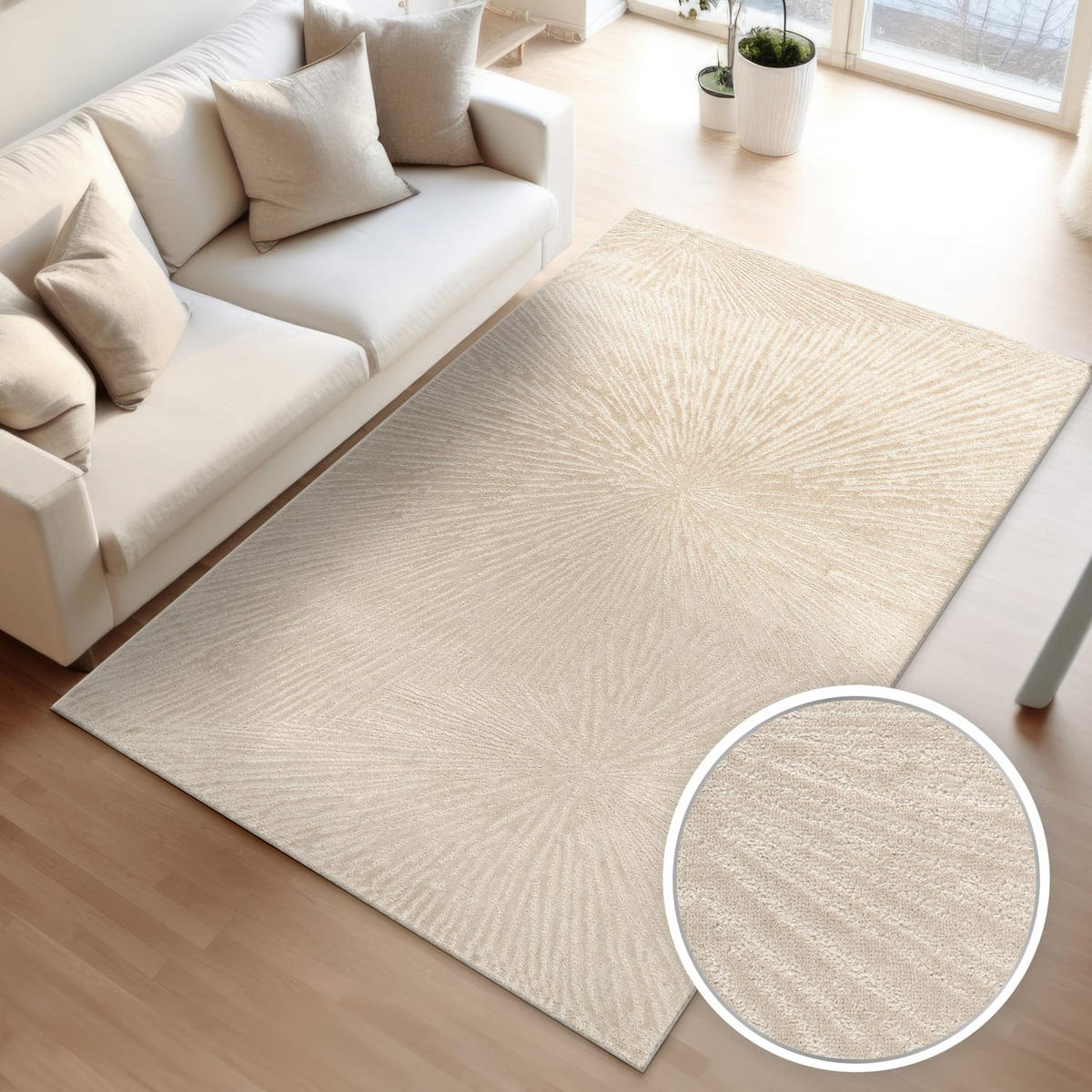 FLACHWEBETEPPICH Boho Beige 80 x 150 cm - Beige, Kunststoff (80/150cm) - TT Home