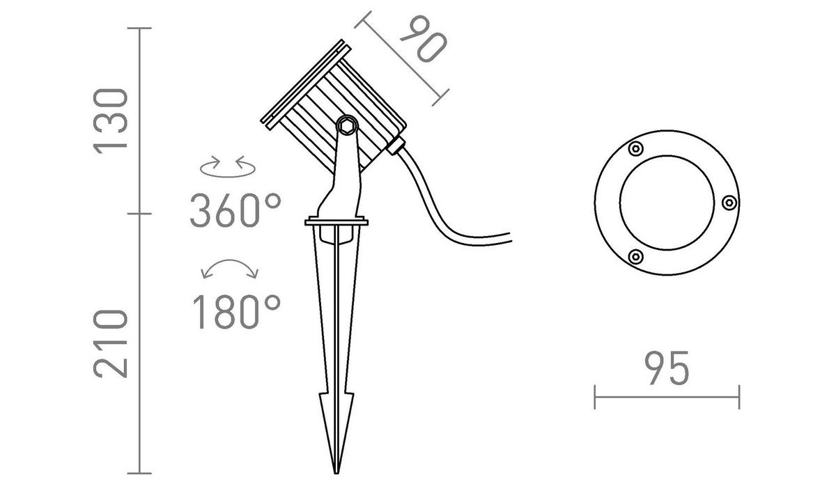 AUSSENLEUCHTE BLUESTAR Anthrazitgrau 8 W IP65 - Grau, Metall (9/95/34cm) - Rendl