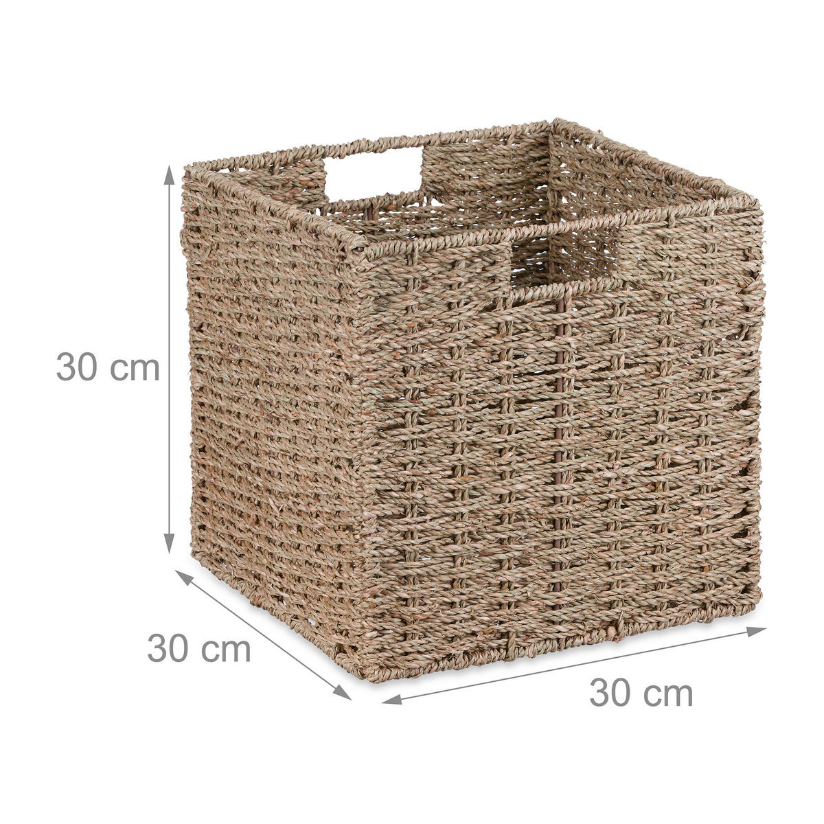 AUFBEWAHRUNGSKORB - Hellbraun, Textil/Metall (30/30/30cm) - Relaxdays
