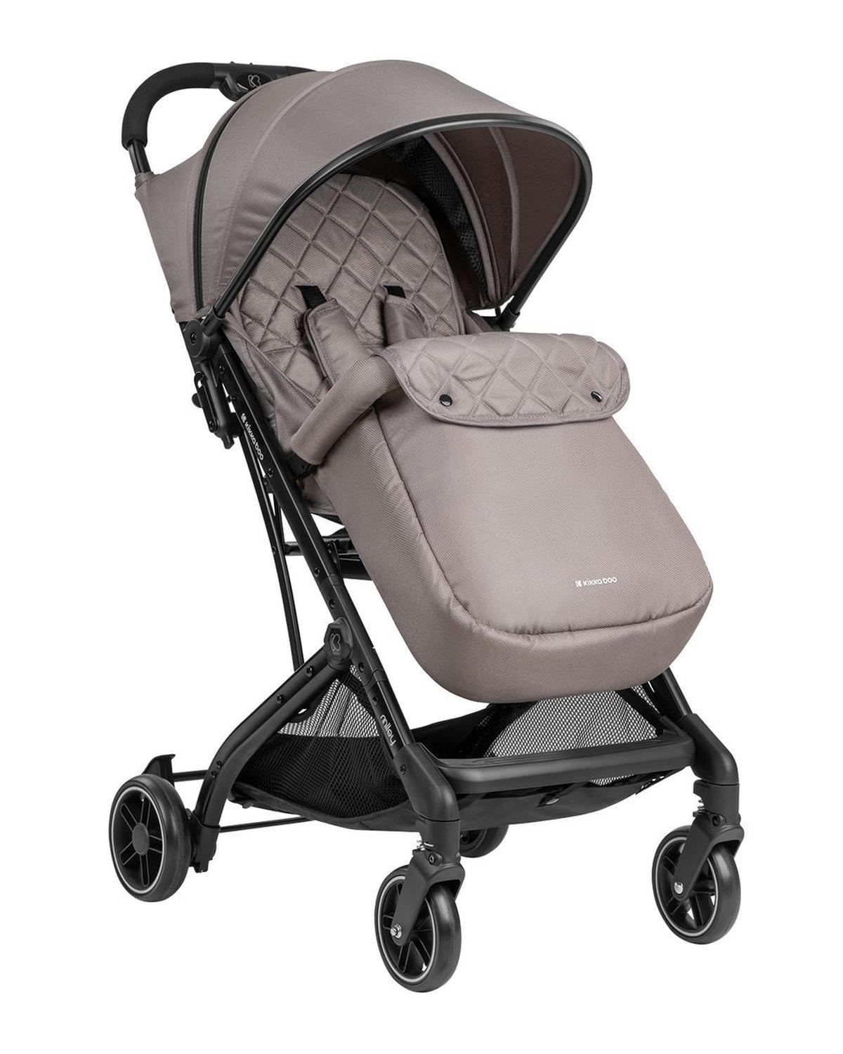 KINDERWAGEN Miley mit Fußsack beige-schwarz Fußstütze verstellbar, klappbar, Korb - Beige, Metall (64/52/100cm) - Kikka boo