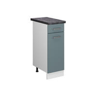 KÜCHENUNTERSCHRANK R-Line Blau-Grau 30 cm, AP Anthrazit - Blaugrau/Weiß, Holzwerkstoff (30/81.6/60cm) - Vicco