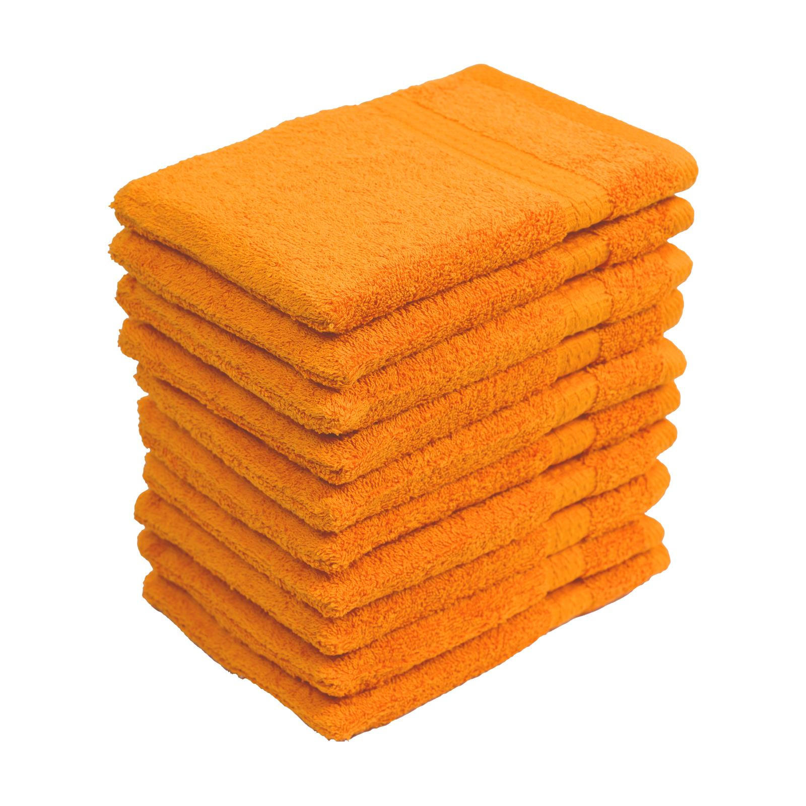 WASCHLAPPEN 16x21 cm aus 100% Baumwolle 500g/m2, 10er Set Waschhandschuhe Orange - Orange, Textil (16/21cm) - Carpe Sonno