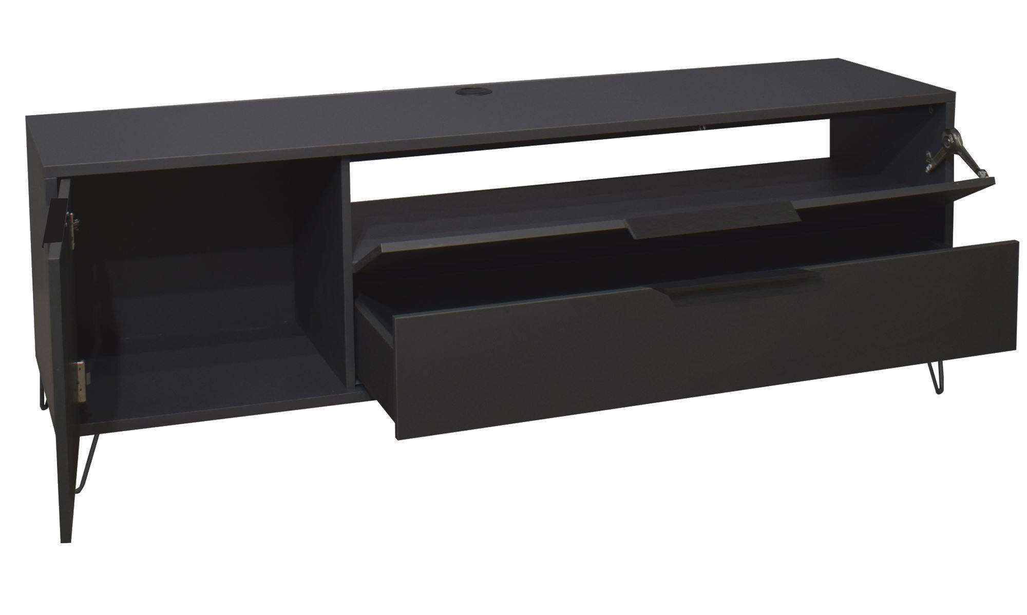 LOWBOARD Erna 168x45x62 Anthrazit matt Lack - Grau, Holzwerkstoff (168/62/45cm) - 58aufmkessel