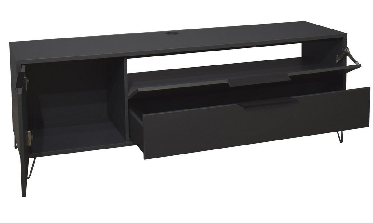LOWBOARD Erna 168x45x62 Anthrazit matt Lack - Grau, Holzwerkstoff (168/62/45cm) - 58aufmkessel