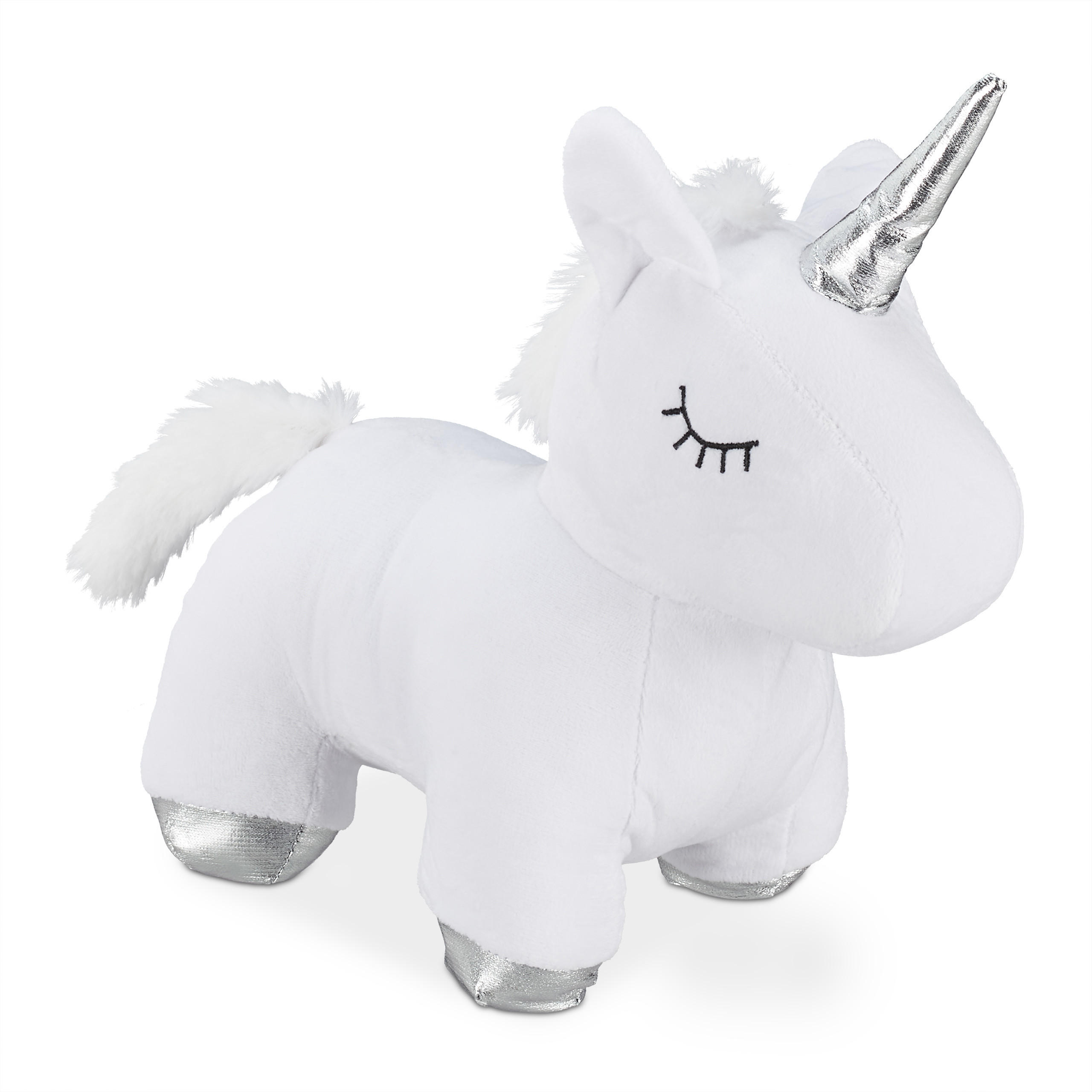 TÜRSTOPPER Weiß Einhorn 25x29x14 cm - Weiß, Naturmaterialien/Textil (29/14cm) - Relaxdays