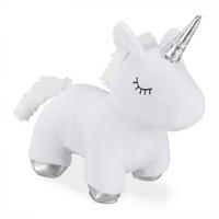 TÜRSTOPPER Weiß Einhorn 25x29x14 cm - Weiß, Naturmaterialien/Textil (29/14cm) - Relaxdays
