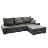 SOFA Davos mit Ottomane rechts hellgrau inkl LED - Hellgrau, Textil (260/180cm) - Juskys