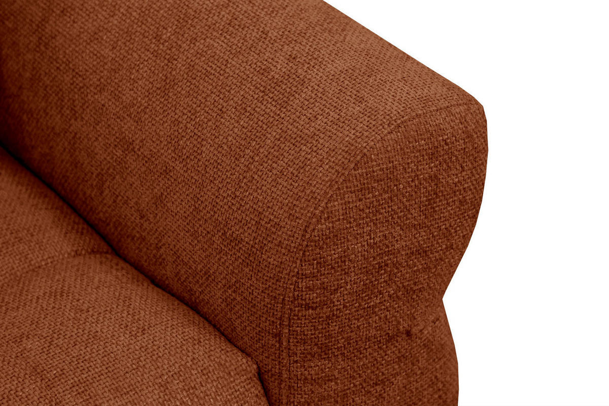 SOFA SALVINI 2-Sitzer, dunkelorange - Dunkelorange/Schwarz, Holzwerkstoff/Textil (176/88/99cm) - Courtois Laville
