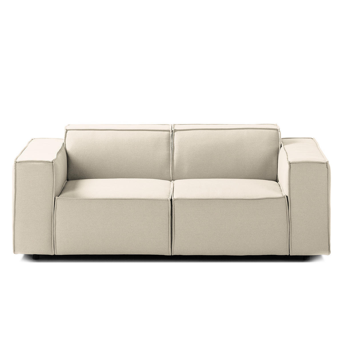 2-SITZER SOFA - Schwarz/Weiß, Textil (189/70/96cm) - home24