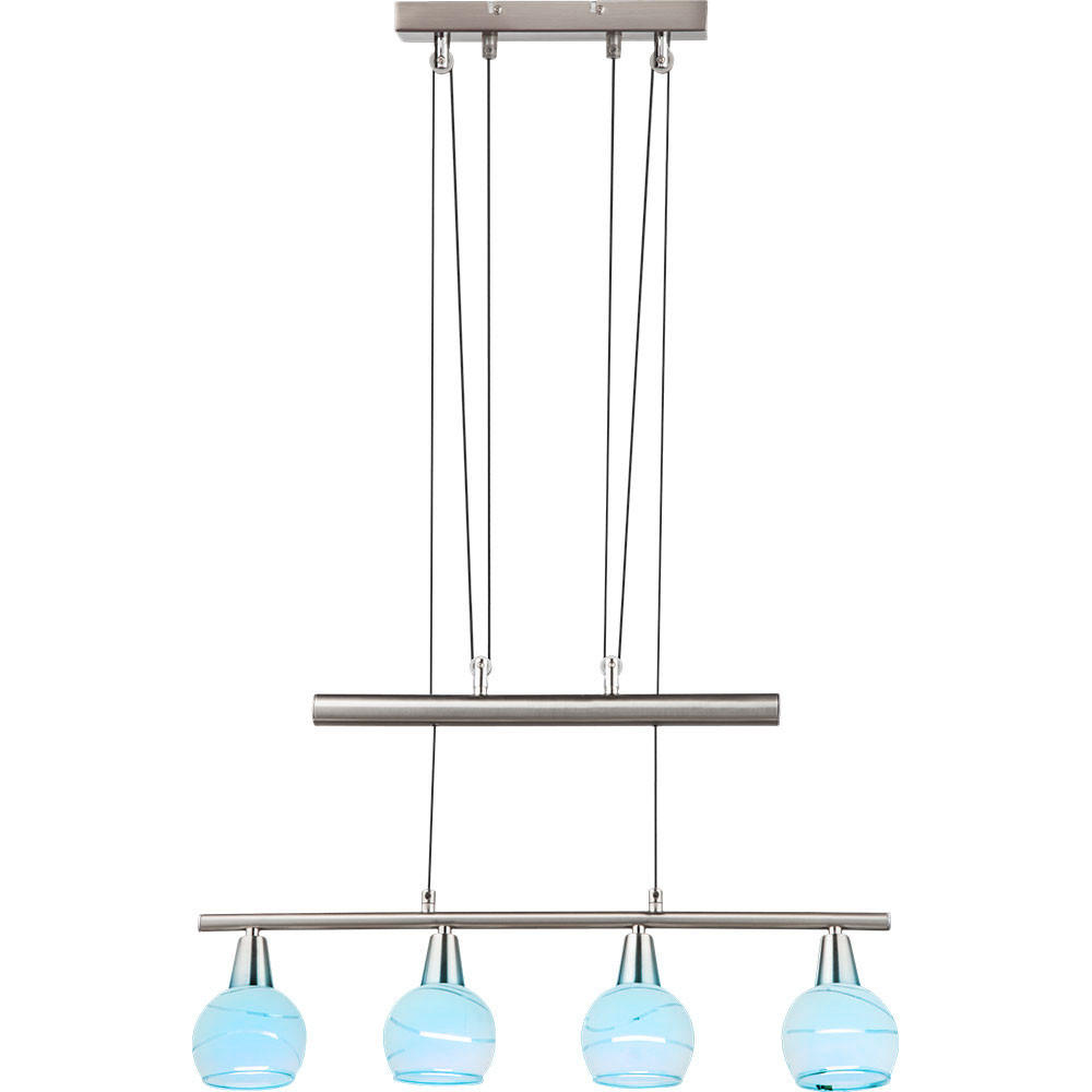 LED HÄNGELEUCHTE Metall Silber - Silberfarben, Glas (60/10/160cm) - Globo Lighting