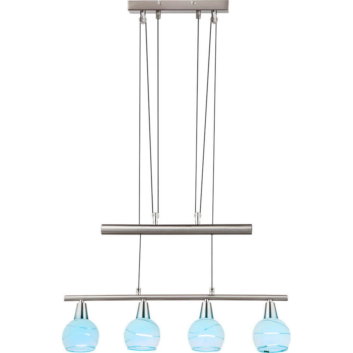 LED HÄNGELEUCHTE Metall Silber - Silberfarben, Glas (60/10/160cm) - Globo Lighting