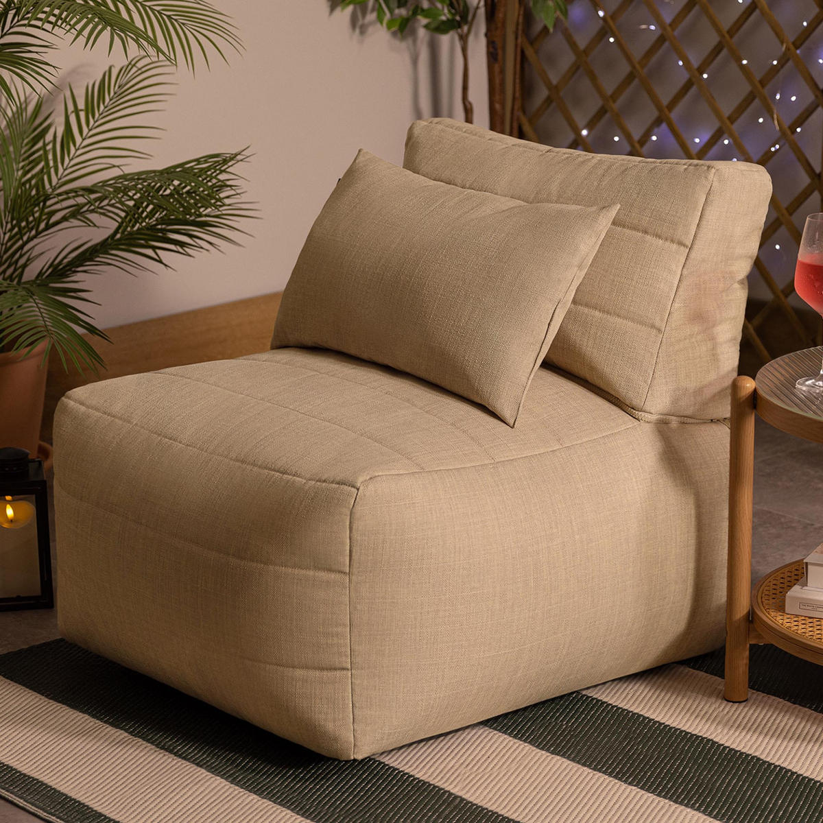 SITZSACK-SESSEL Noa modular Outdoor - Beige, Textil (75/70/78cm) - icon