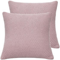 KISSENBEZUG 50x50 im 2er Set, Strick Dekokissenbezug, Wohnzimmer Sofakissenbezug für Sofa, Bett, Couch - Rosa - Hellrosa, Textil (50/50cm) - Carpe Sonno