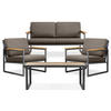 GARTENSET TRIBO Industriestil für 4 Personen, Anthrazitfarbenes - Anthrazit/Beige, Metall - KONSIMO®