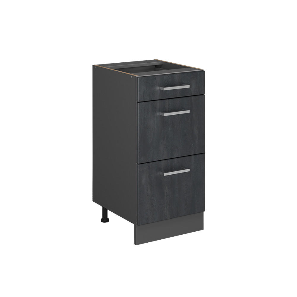 KÜCHENUNTERSCHRANK R-Line Schwarz Beton 40 cm ohne Arbeitsplatte - Anthrazit/Schwarz, Holzwerkstoff (40/81.6/46cm) - Vicco