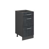 KÜCHENUNTERSCHRANK R-Line Schwarz Beton 40 cm ohne Arbeitsplatte - Anthrazit/Schwarz, Holzwerkstoff (40/81.6/46cm) - Vicco