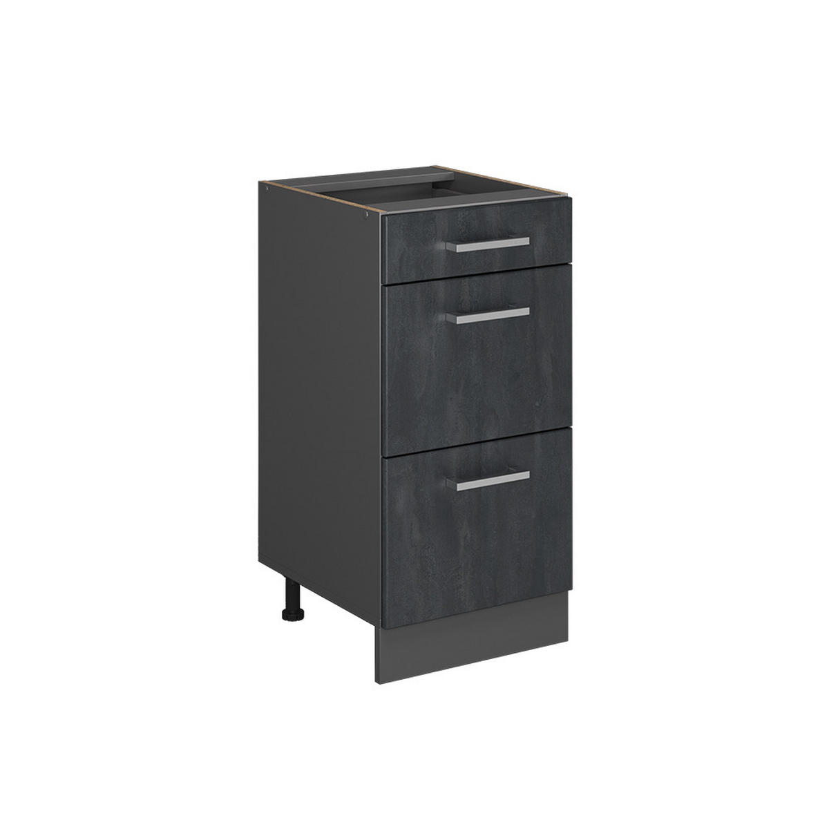 KÜCHENUNTERSCHRANK R-Line Schwarz Beton 40 cm ohne Arbeitsplatte - Anthrazit/Schwarz, Holzwerkstoff (40/81.6/46cm) - Vicco