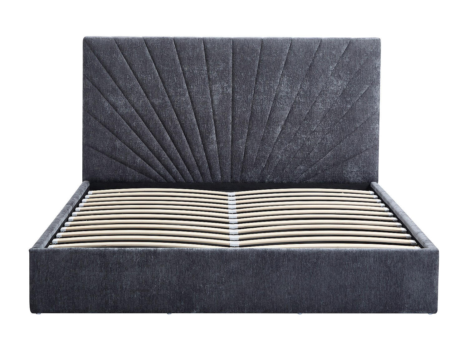 BETT mit Bettkasten - 2 Personen - Stoff - Anthrazitgrau - - Anthrazit, Textil (160/200cm) - Vente-Unique