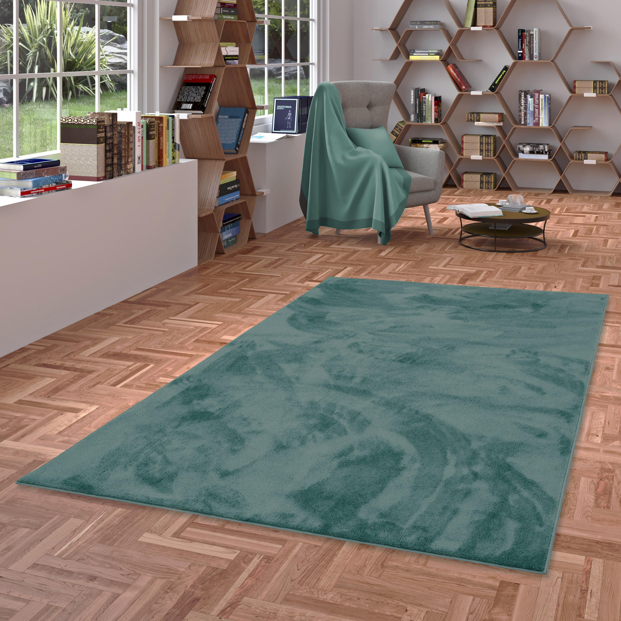 HOCHFLOR LANGFLOR TEPPICH SUPER SOFT MELIA - Mintgrün, Textil (80/150cm) - Pergamon