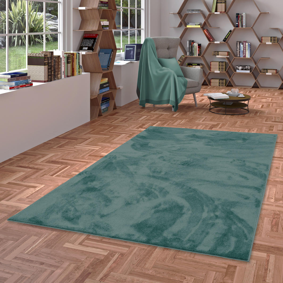 HOCHFLOR LANGFLOR TEPPICH SUPER SOFT MELIA - Mintgrün, Textil (120/170cm) - Pergamon