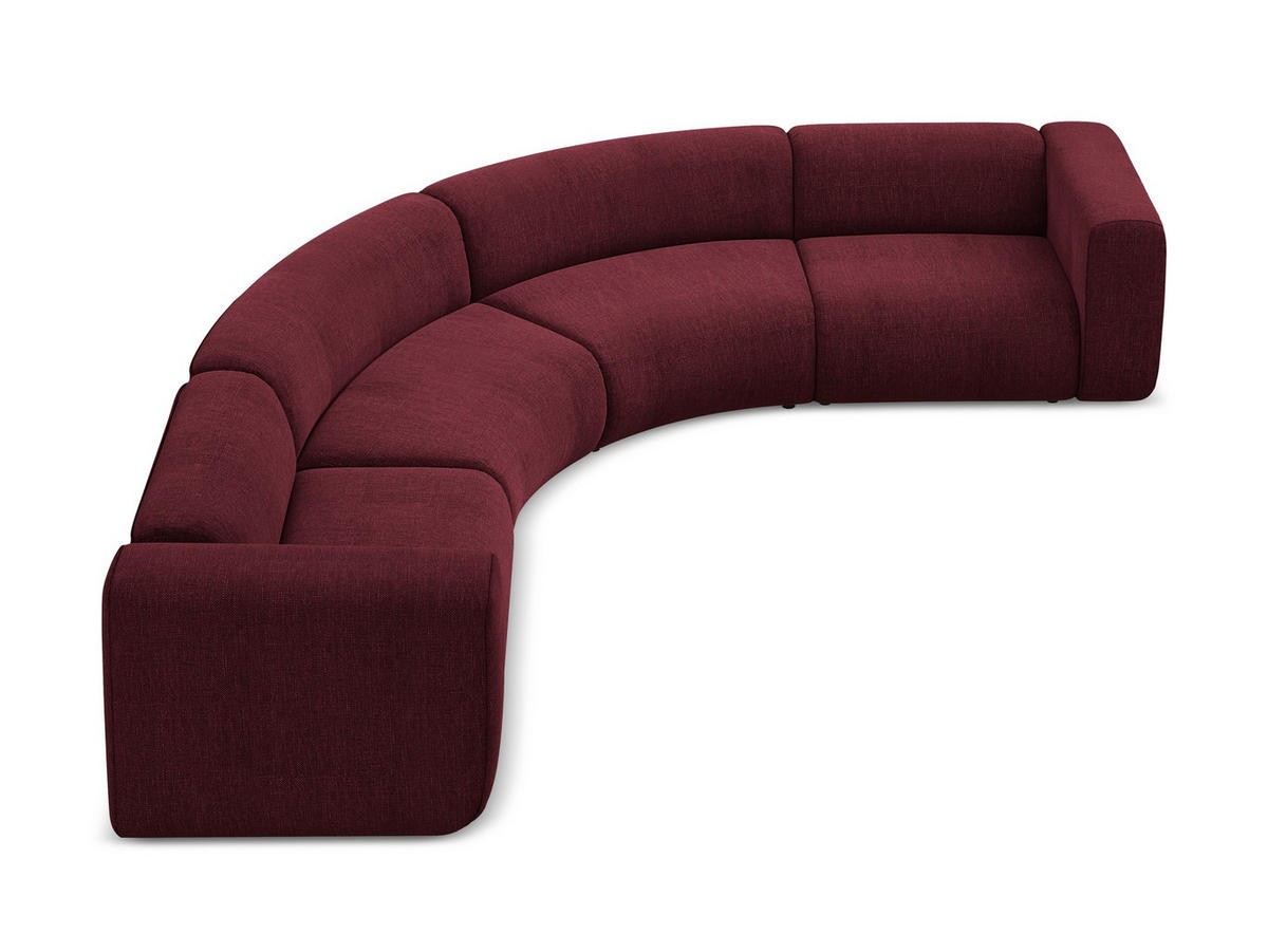 ECKSOFA Chenille Stoff Rot - Rot/Weinrot, Kunststoff/Textil (318/318cm) - Makamii