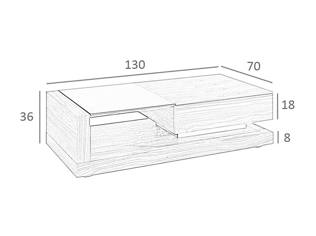 COUCHTISCH Rechteckig Walnuss , Schwarz 130/70/36 cm - Nussbaumfarben/Schwarz, Holz/Metall (70/130/36cm) - ANGEL CERDA