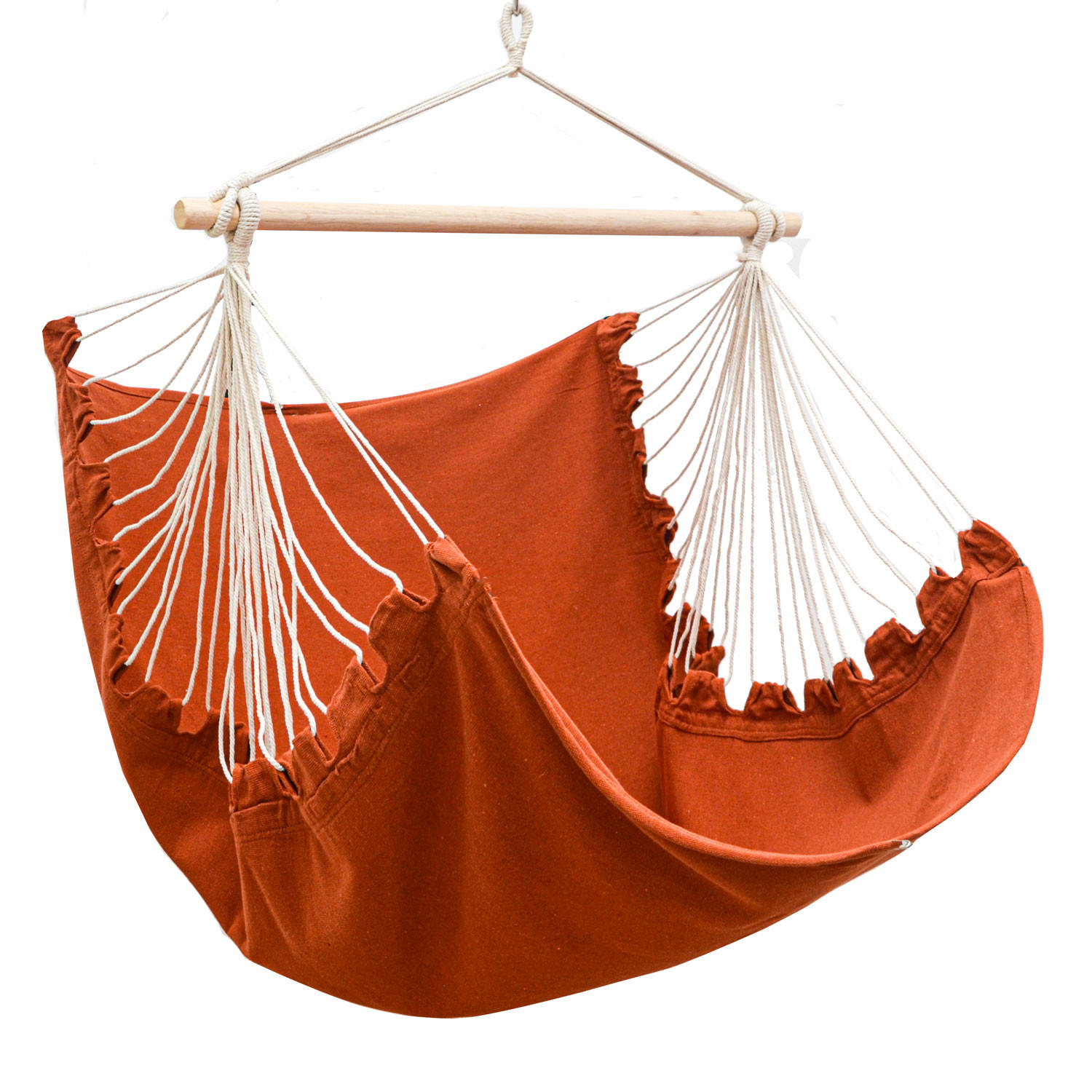 XL HÄNGESESSEL 155/125 cm Belastbar bis 100kg Terra cotta - Orange, Textil (125/140/155cm) - Amanka
