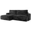 ECKSCHLAFSOFA TONO L Dunkelgrau Plüsch - links - Dunkelgrau/Schwarz, Kunststoff/Textil (260/150cm) - MKS