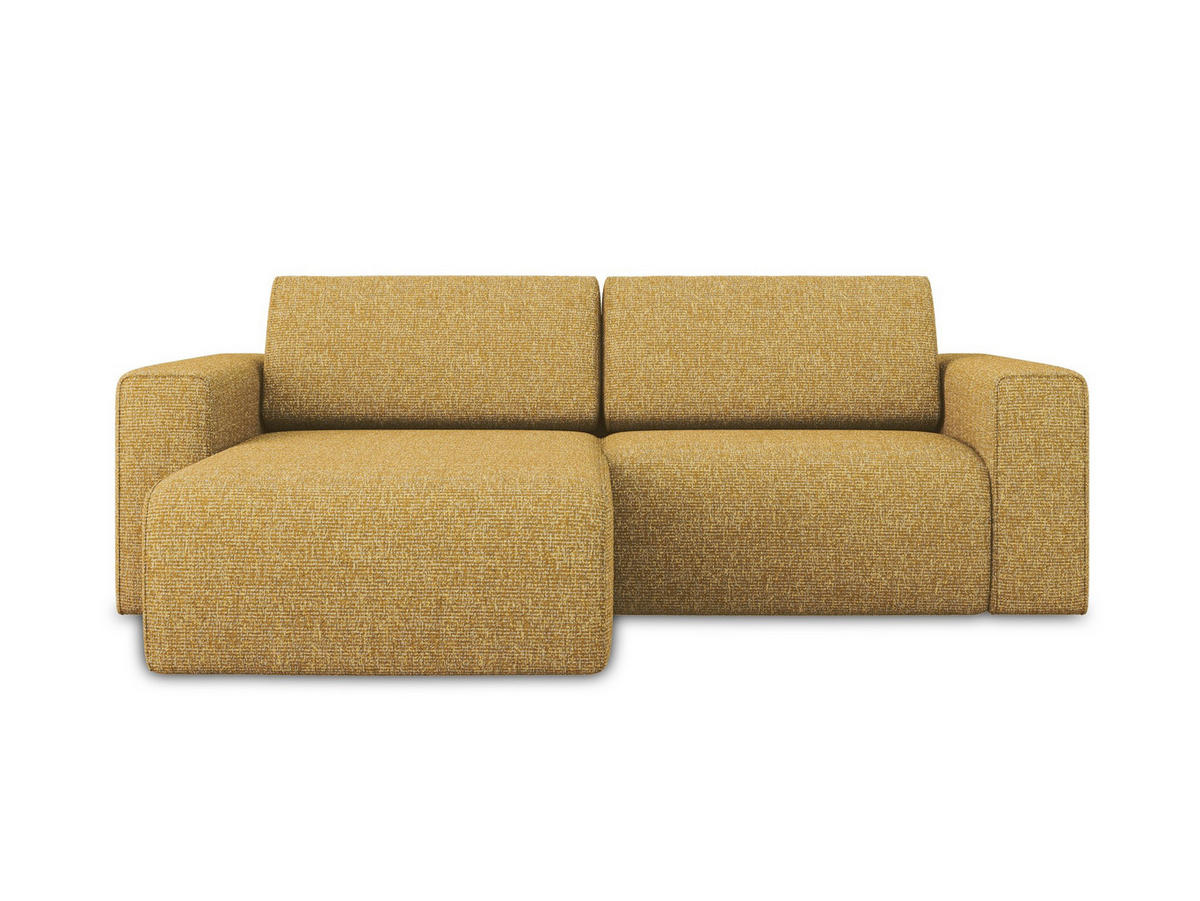 ECKSOFA Links Strukturstoff Stoff Gelb - Currygelb/Gelb, Kunststoff/Textil (167/224cm) - Makamii