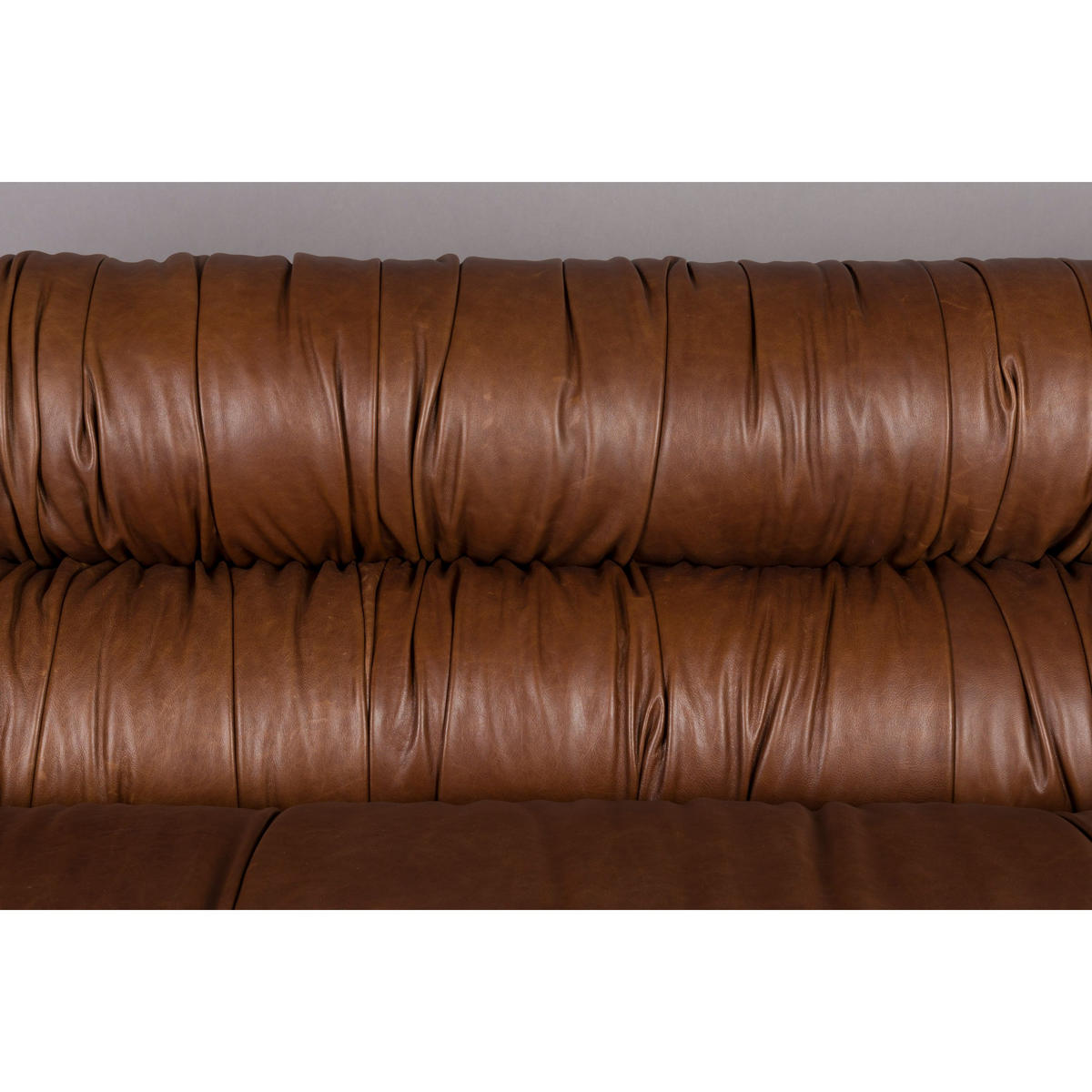 SOFA 3-SITZER Douglas Leder Chokolade/ Braun - Braun/Dunkelblau, Leder (214/78/102.5cm) - Dutchbone