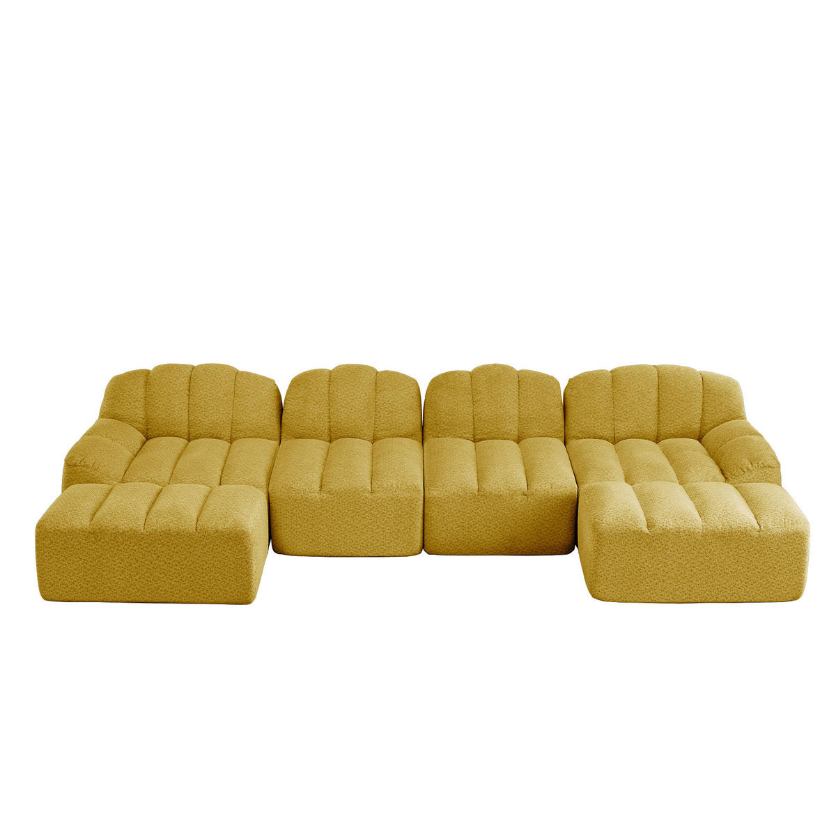 SOFA modulares Ecksofa U-Form 4-Sitzer Gelb - Gelb, Kunststoff (165/79/366.1cm) - Meubliv