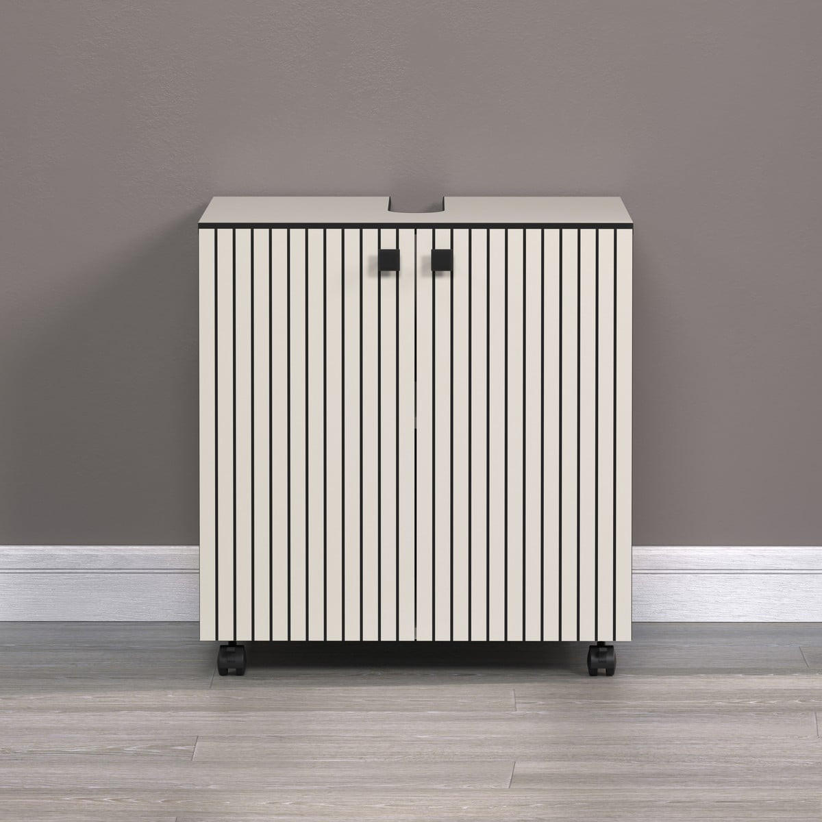 WASCHBECKENUNTERSCHRANK PureBliss Hellgrau - Hellgrau, Holzwerkstoff (60/64/42cm) - Trendteam