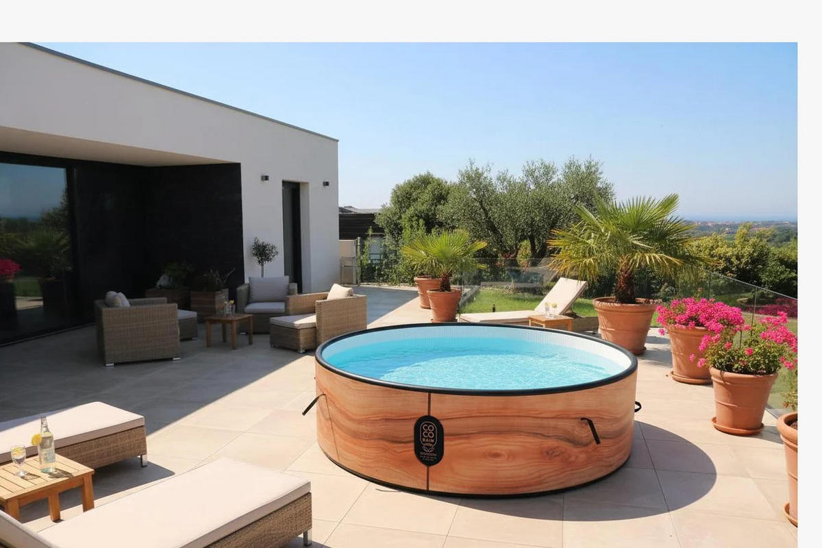 POOL Aruba aufblasbar Durchmesser 250 cm - 2700 Liter - Motor 2240 W - Für bis zu 6 Personen - Braun, Kunststoff (250/70/70cm) - COCO SPA