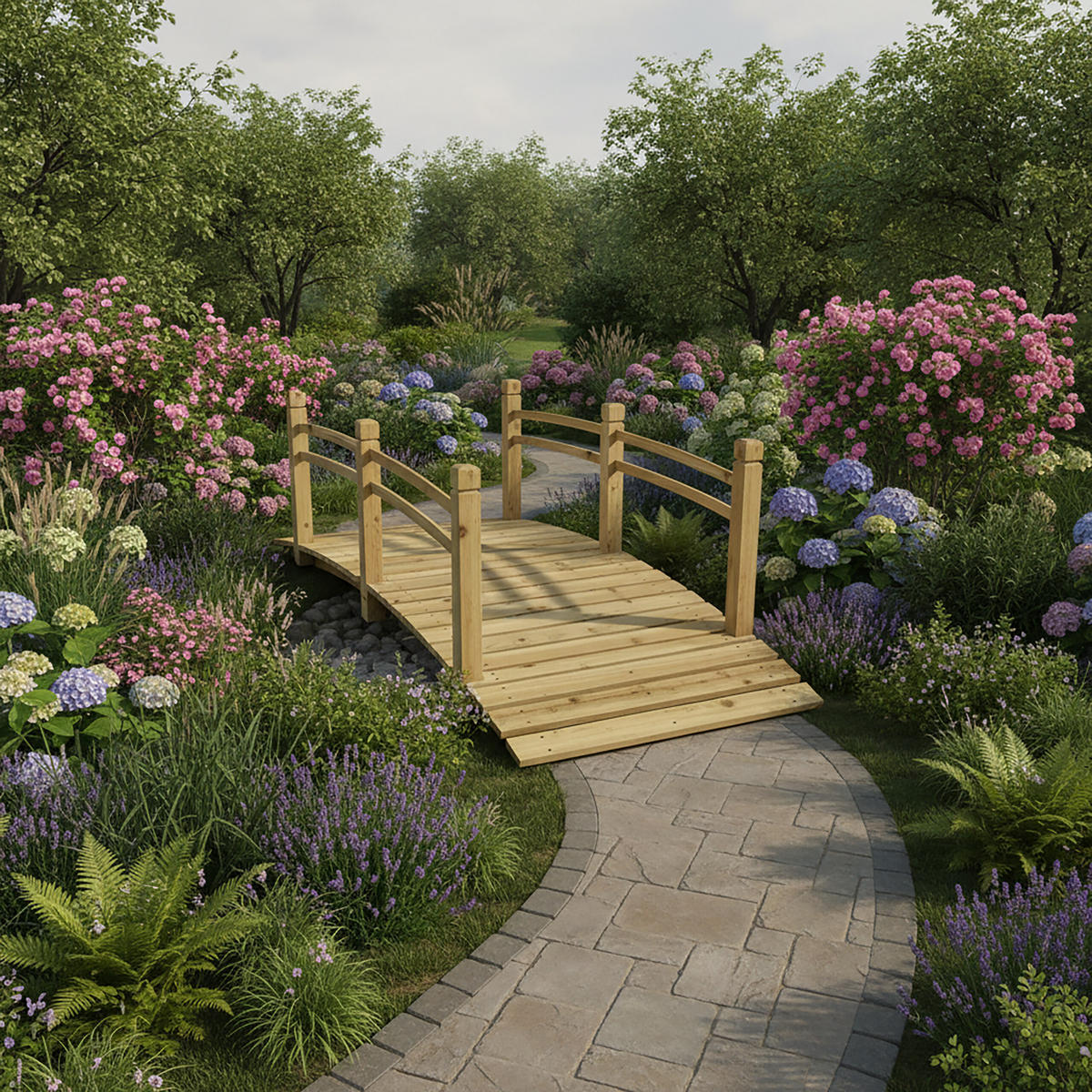 ZÁHRADNÝMOST - svetlohnedá, drevo (72/185/58cm) - Relaxdays